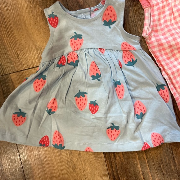 Carter’s three-piece dress with bloomers, and romper. - Picture 3 of 6